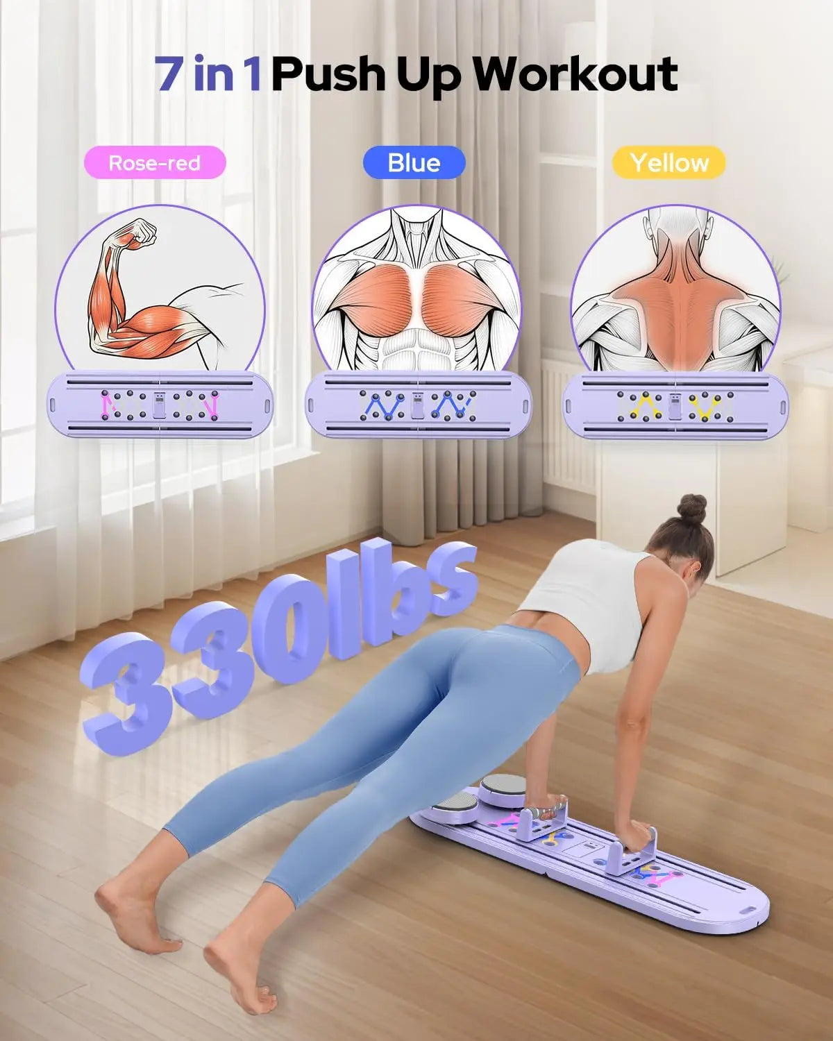 Foldable Pilates Reformer Set 7 In 1 MultiUse Portable Board