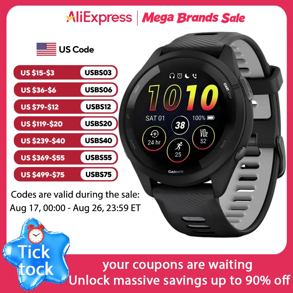 Garmin Forerunner 265 Multiband GPS Smartwatch Navigation And Health Tracking