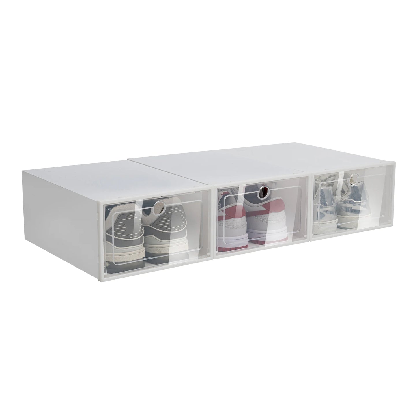 Bymaocar Stackable Shoe Boxes 24 Pack Large Plastic Organizer