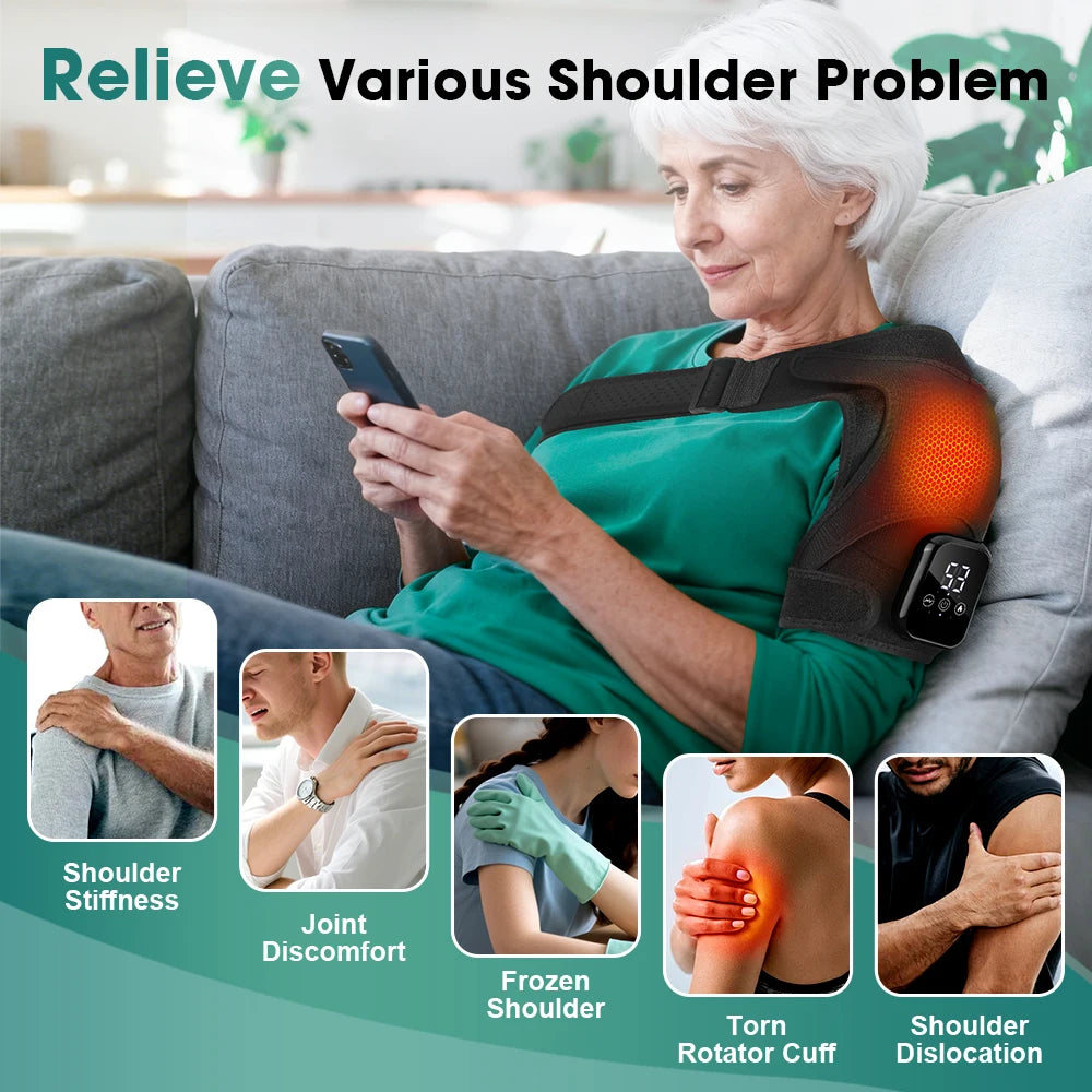 Hailicare Electric Heating Shoulder Brace Vibration Massage