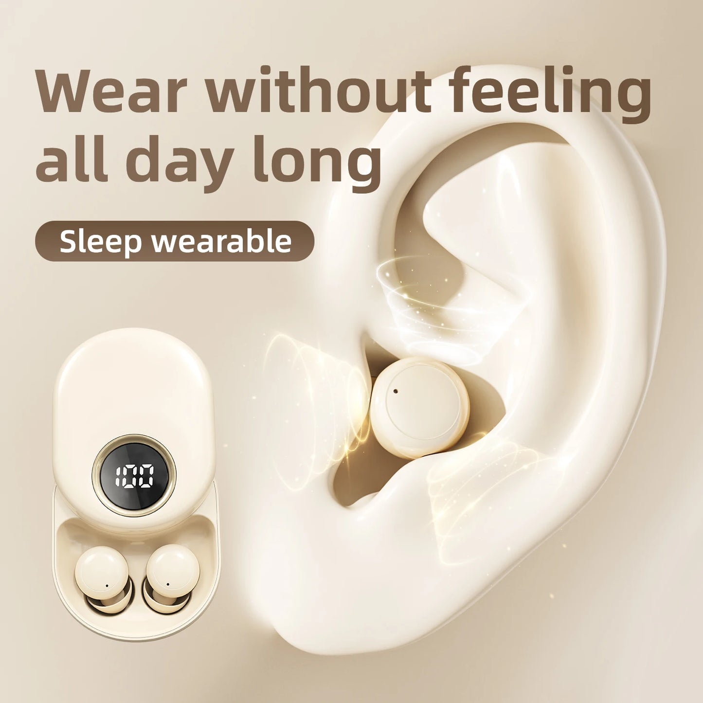 Shuke Bluetooth Wireless Sleep Earbuds With Active Noise Canceling