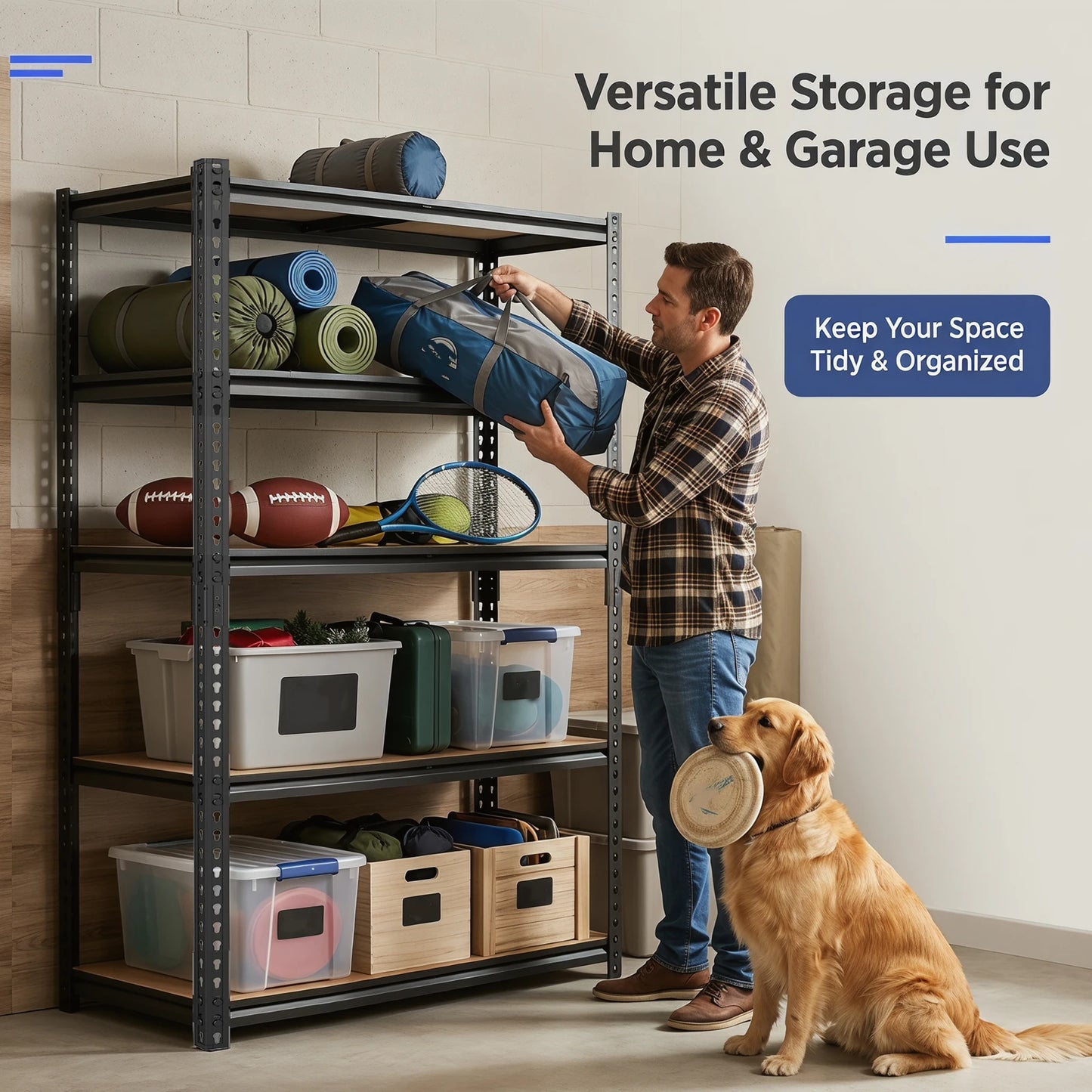Heavy Duty Adjustable Metal Storage Shelves For Garage And Warehouse