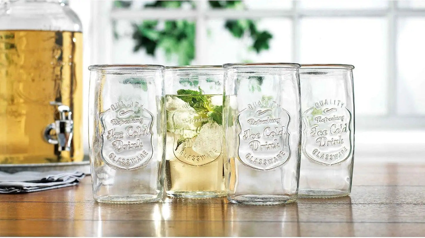 Vintage Italian Style Clear Tumbler Set of Glassware