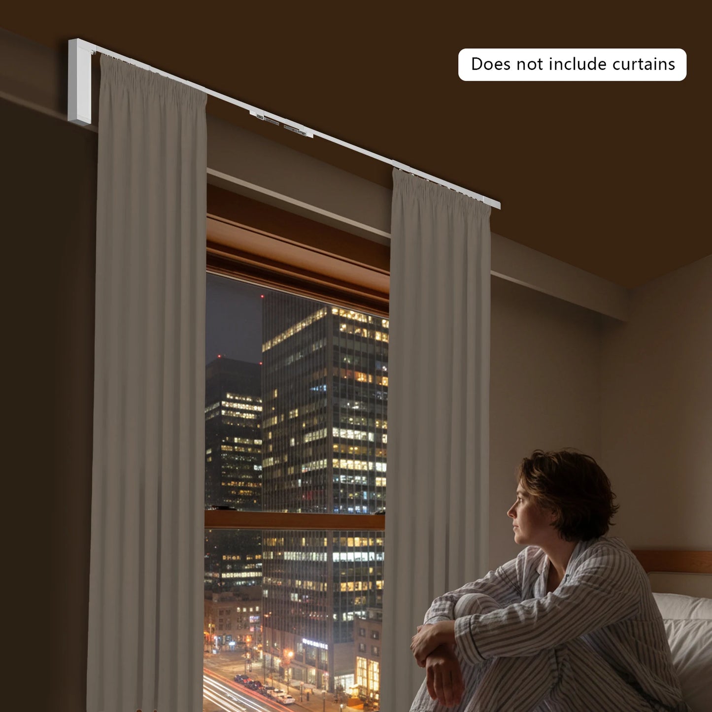 Motorized Curtain Track With Remote Control And Smart Home