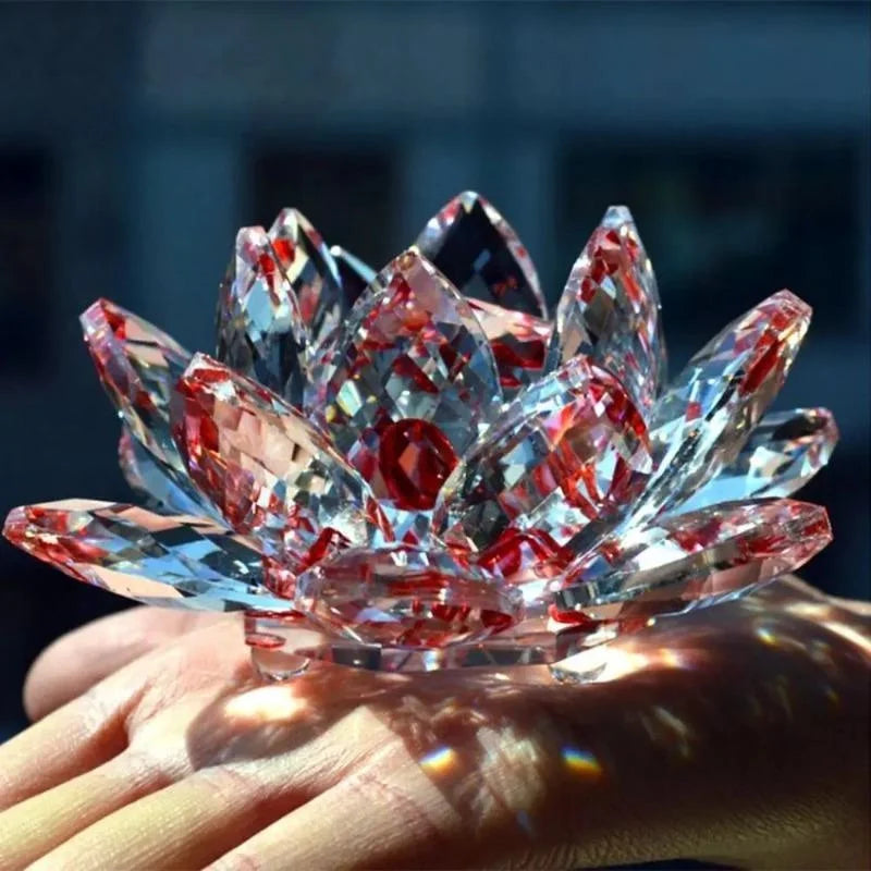 Crystal Lotus Paperweight Figurine For Home Decoration And Gifts