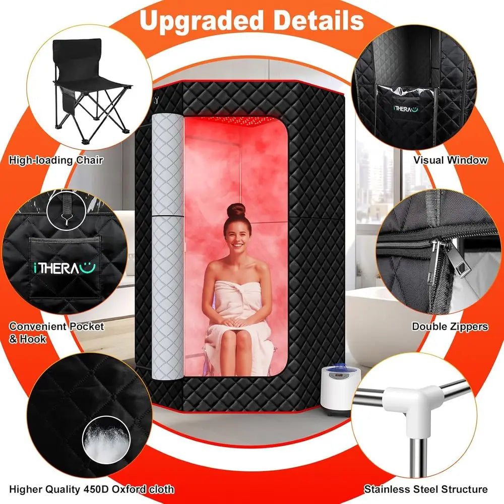 XL Infrared Sauna Box With 660nm 850nm Red Light Therapy