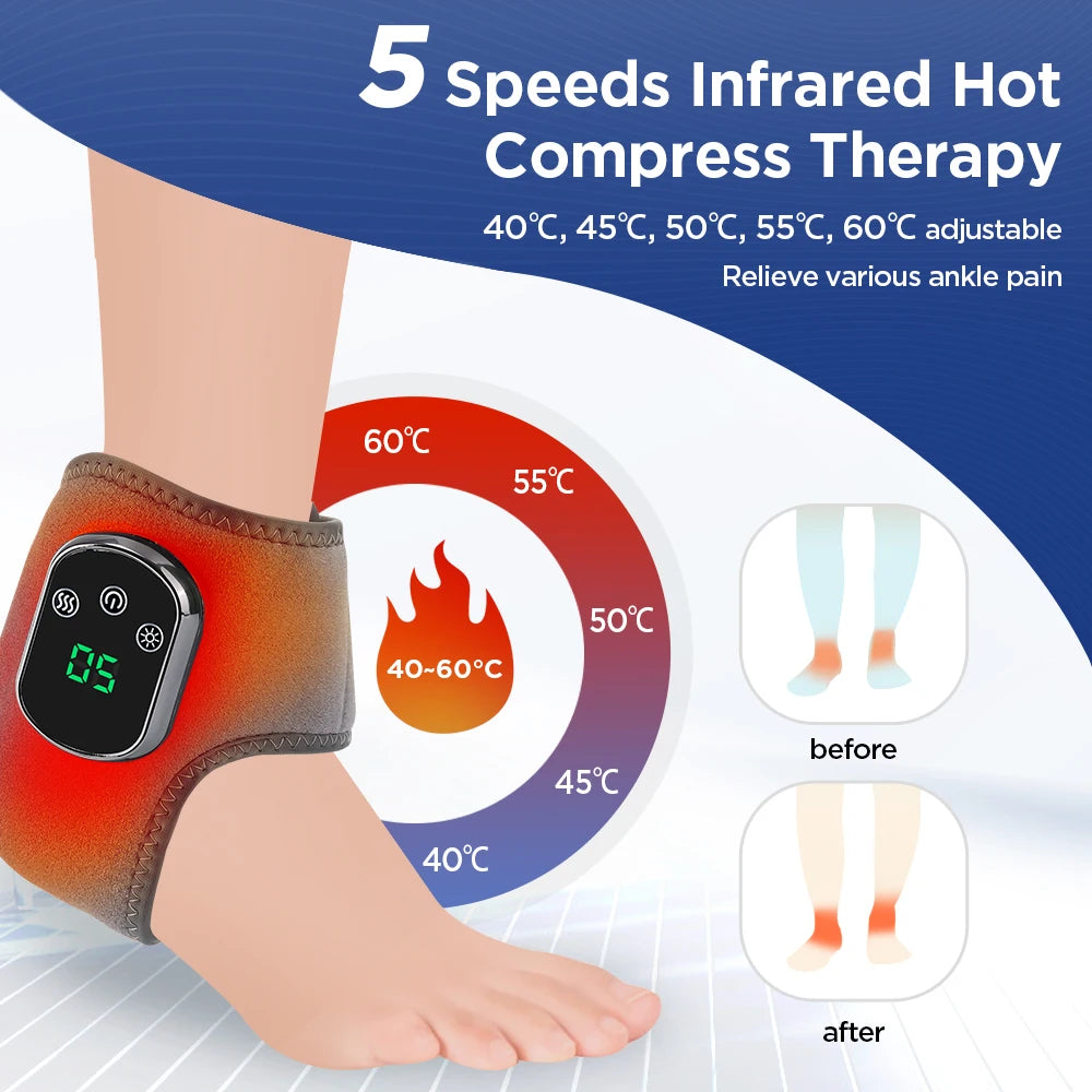 PASTSKY Electric Foot Massager With Heated Vibration Ankle Protection