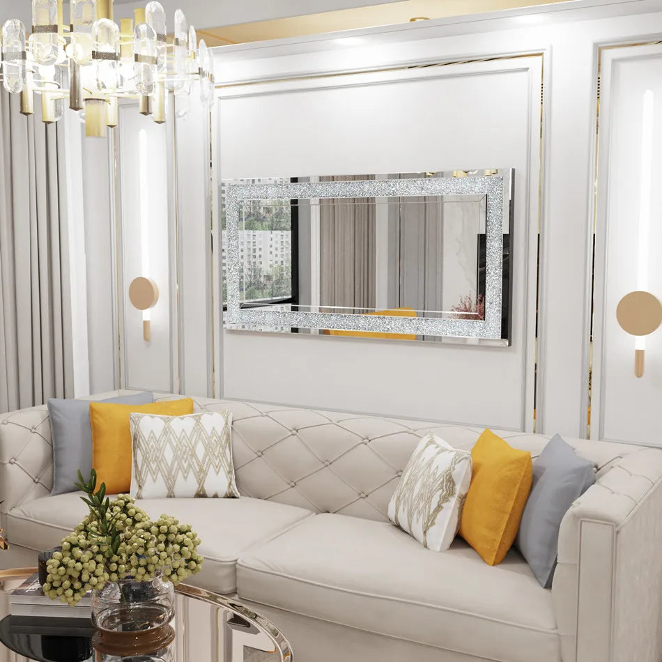 LUVODI Luxury Crystal Rhinestone Wall Vanity Mirror