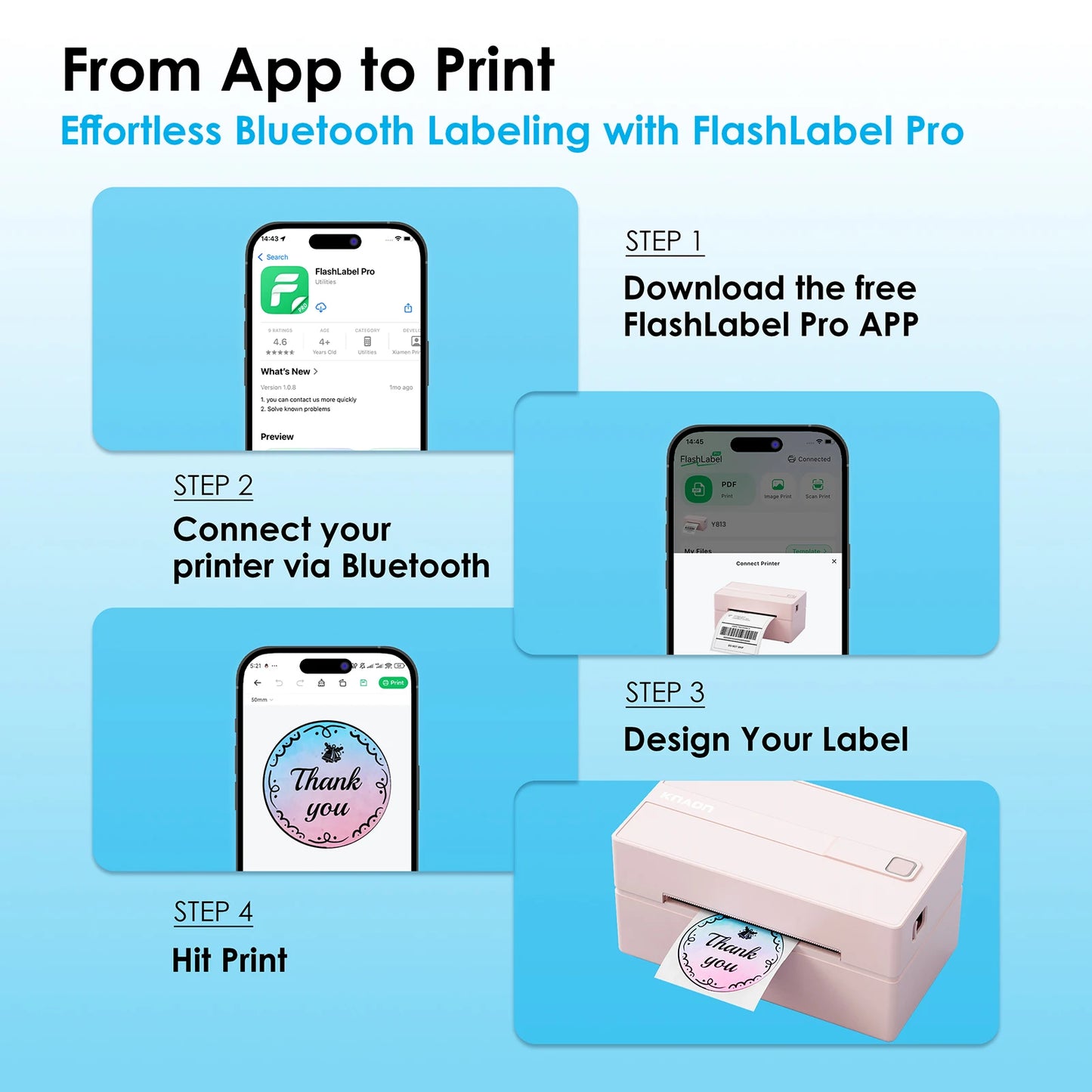 Knaon Thermal Label Printer For Small Business And Home Use