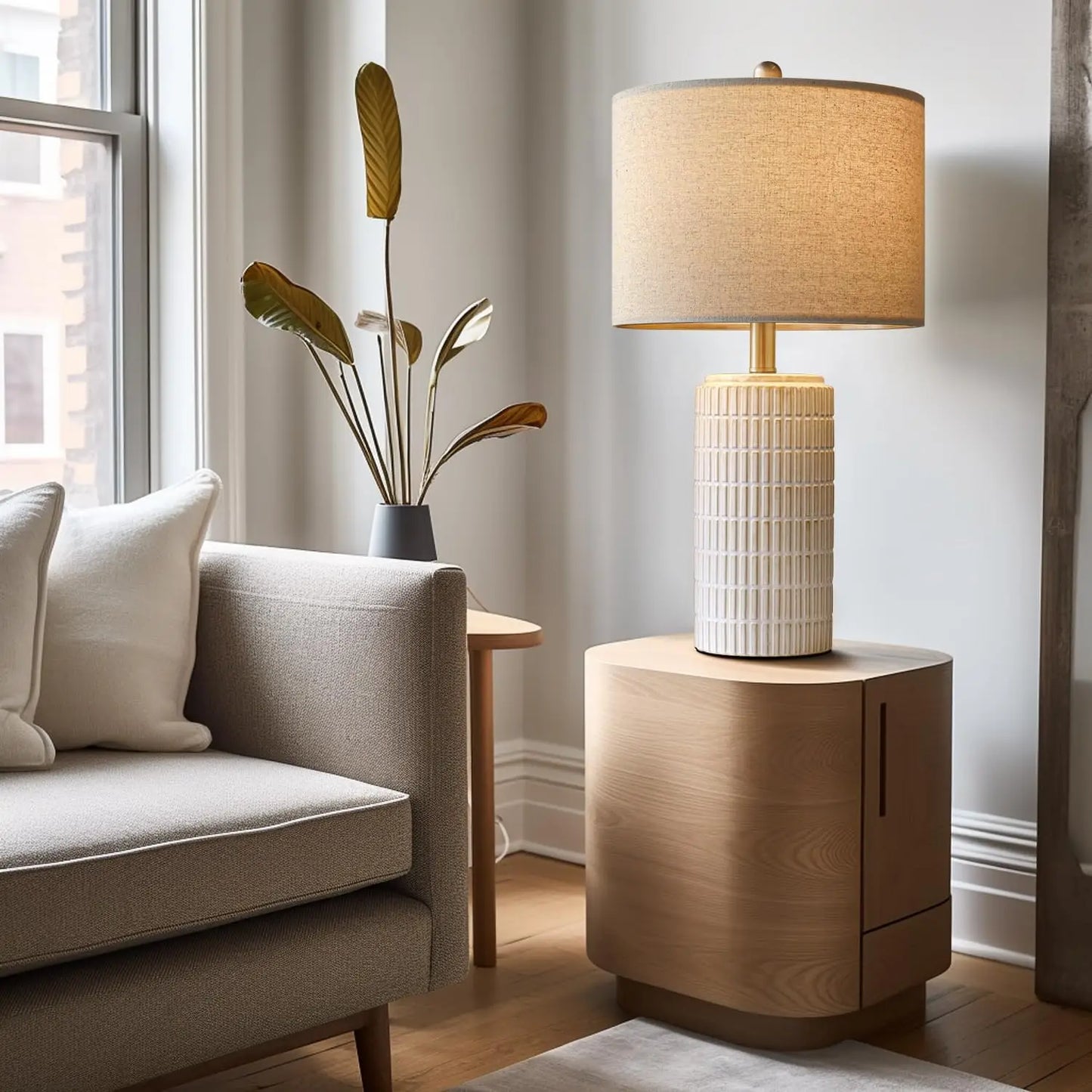 Ceramic Table Lamp Set of 2 for Living Room Illumination