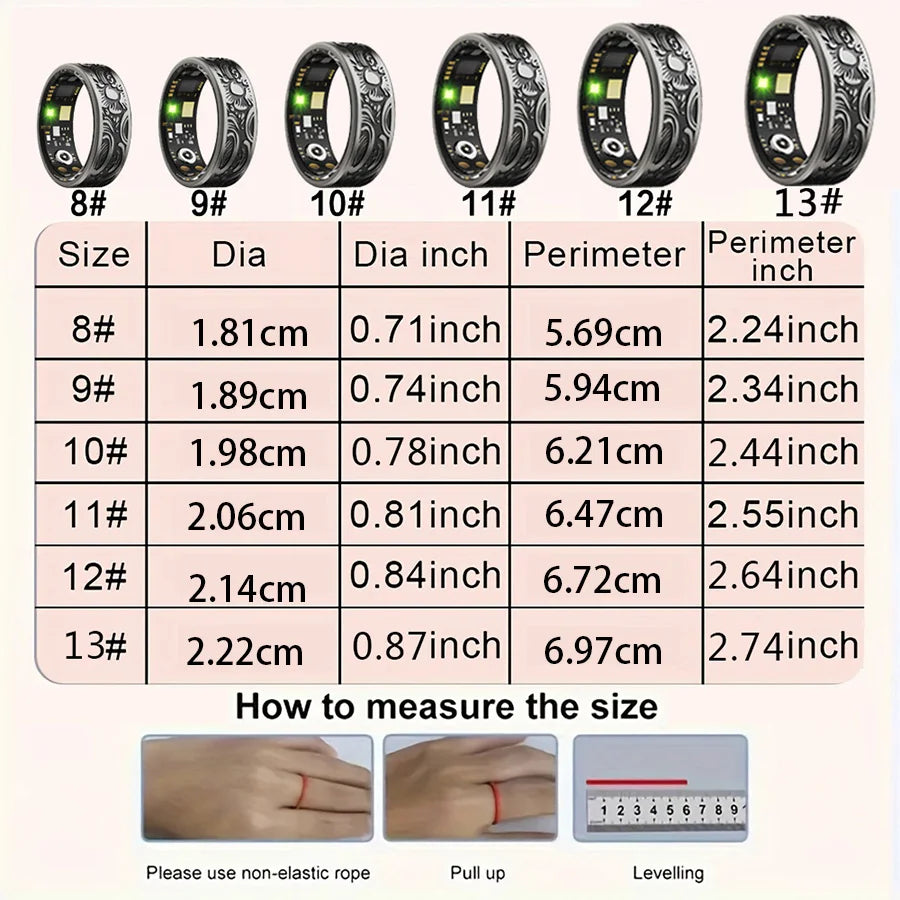 Smart Ring Fitness Tracker Sleep Monitor Pedometer