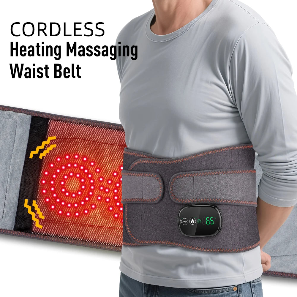 Agdoad Heating Vibration Massager Belt With Red Light Hot Compress