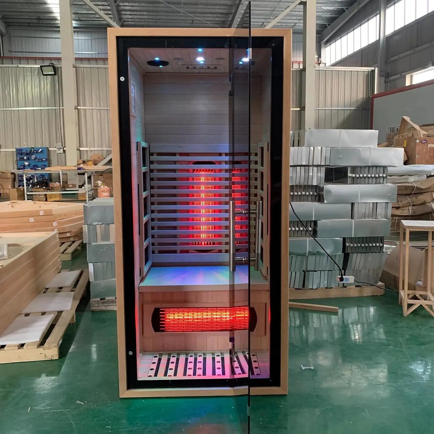 Smartmak 1 Person Infrared Sauna With Hemlock Wood 1350W 120V