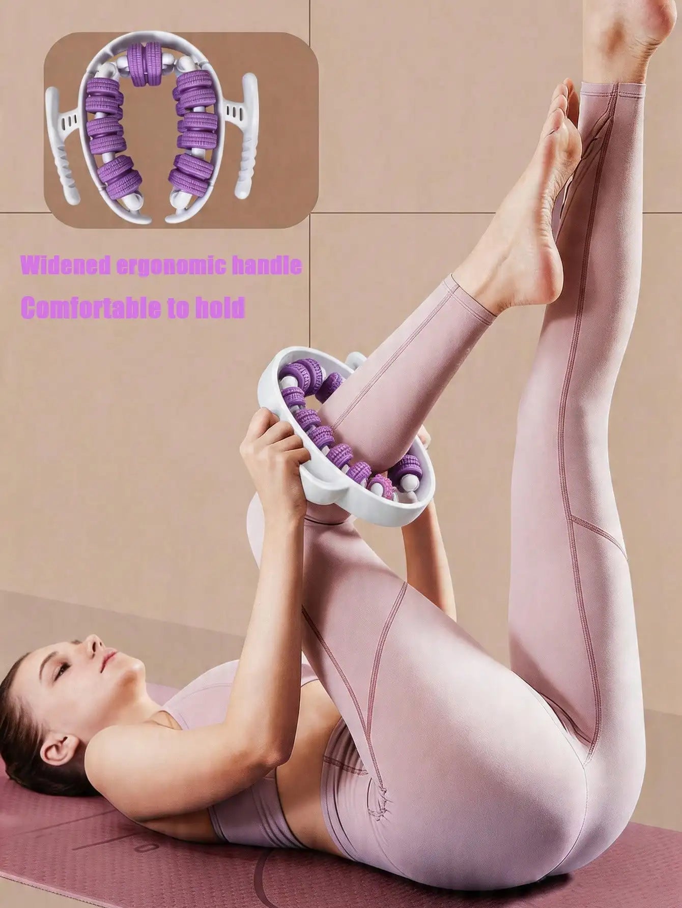 Professional Yoga Leg Ring Clamp With 28 Massage Roller Wheels