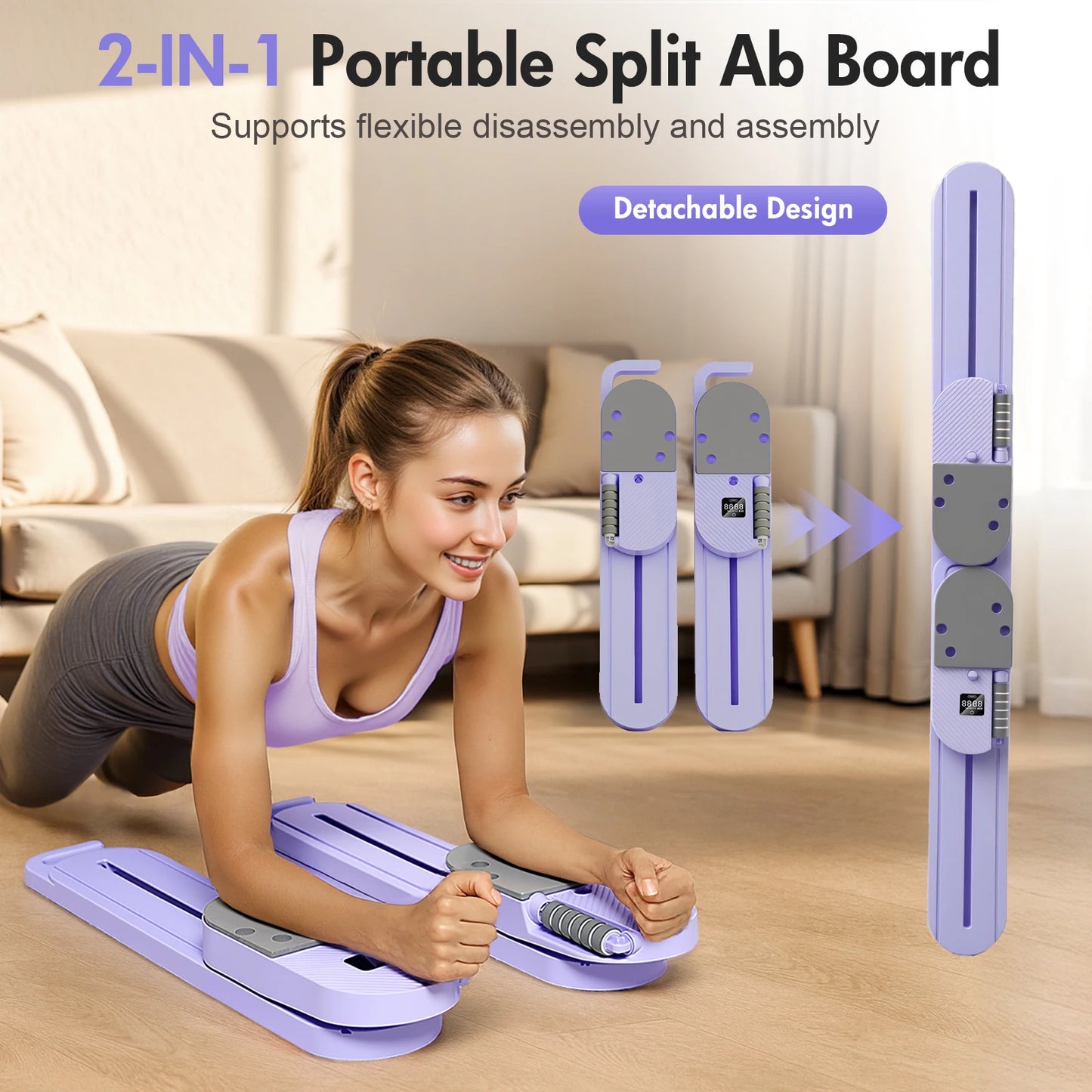 Pilates Reformer Board Portable Split Ab Workout System