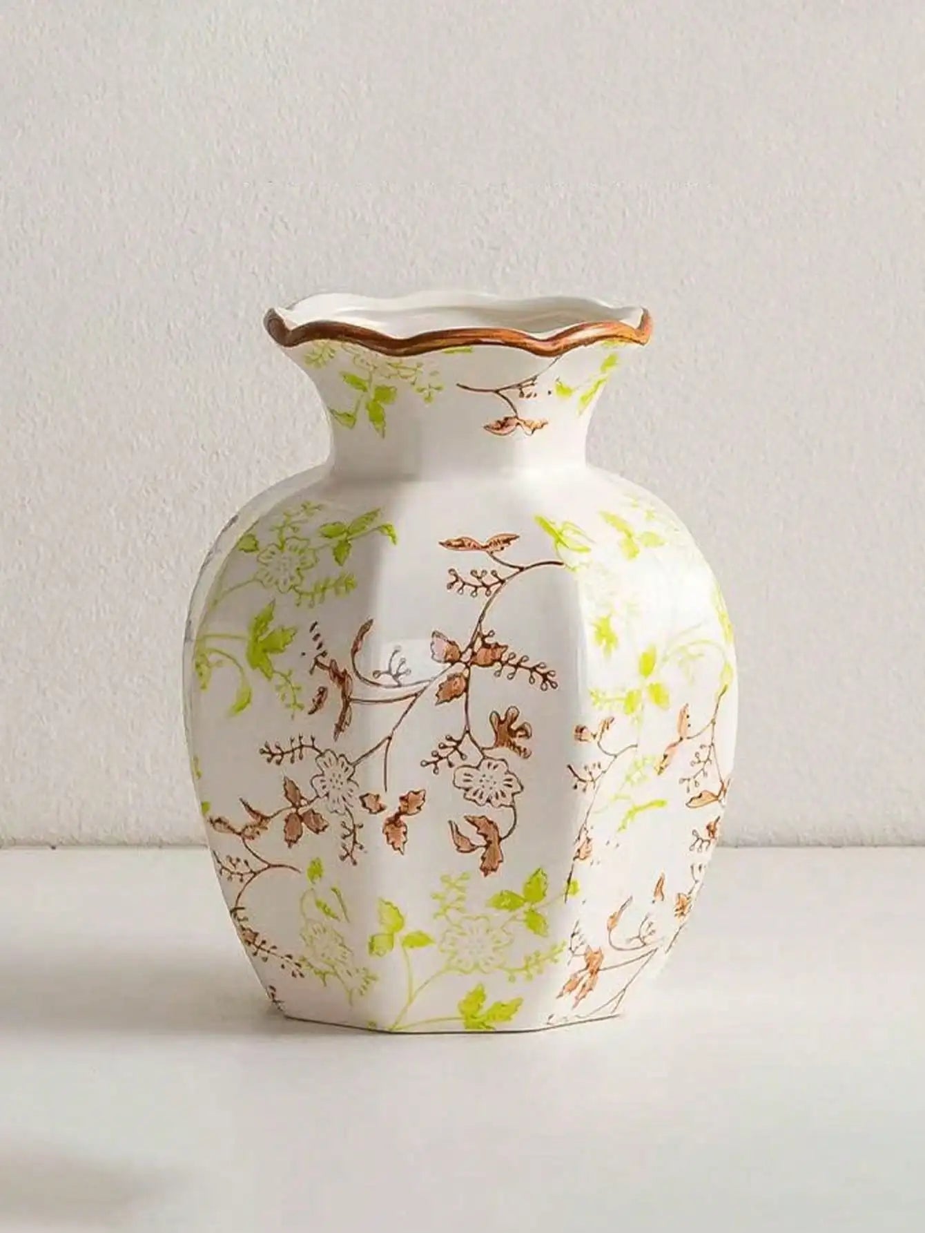 Blue And White Porcelain Vase Chinese Retro Floral Decor