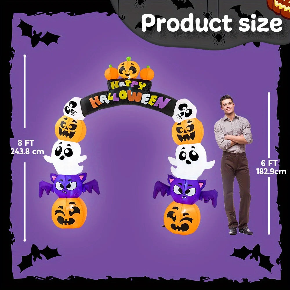 Joyfy Halloween Inflatable Pumpkin Archway Led Outdoor Yard Decor