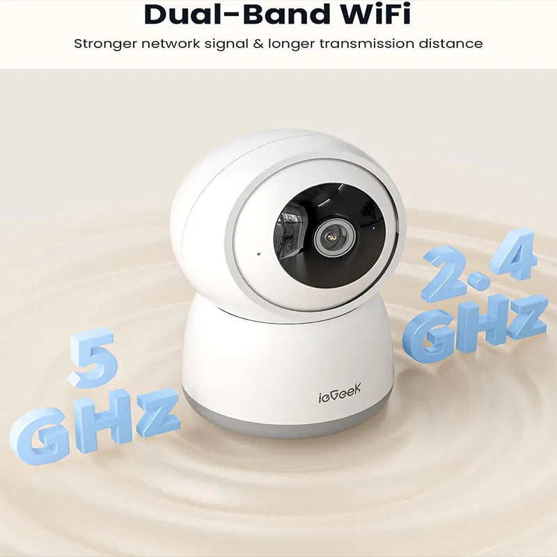 IEGEEK 5MP Indoor Security Camera 360° PTZ Two-Way Audio