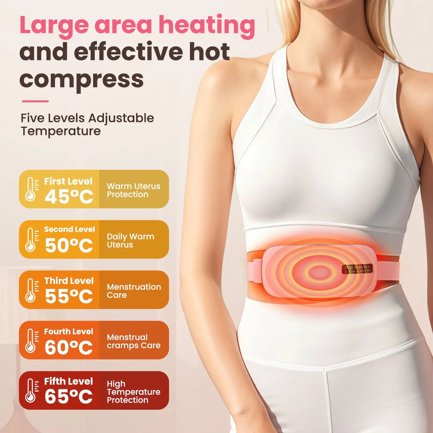 PASTSKY 5 Modes Waist Heating Massage Belt For Period Cramps