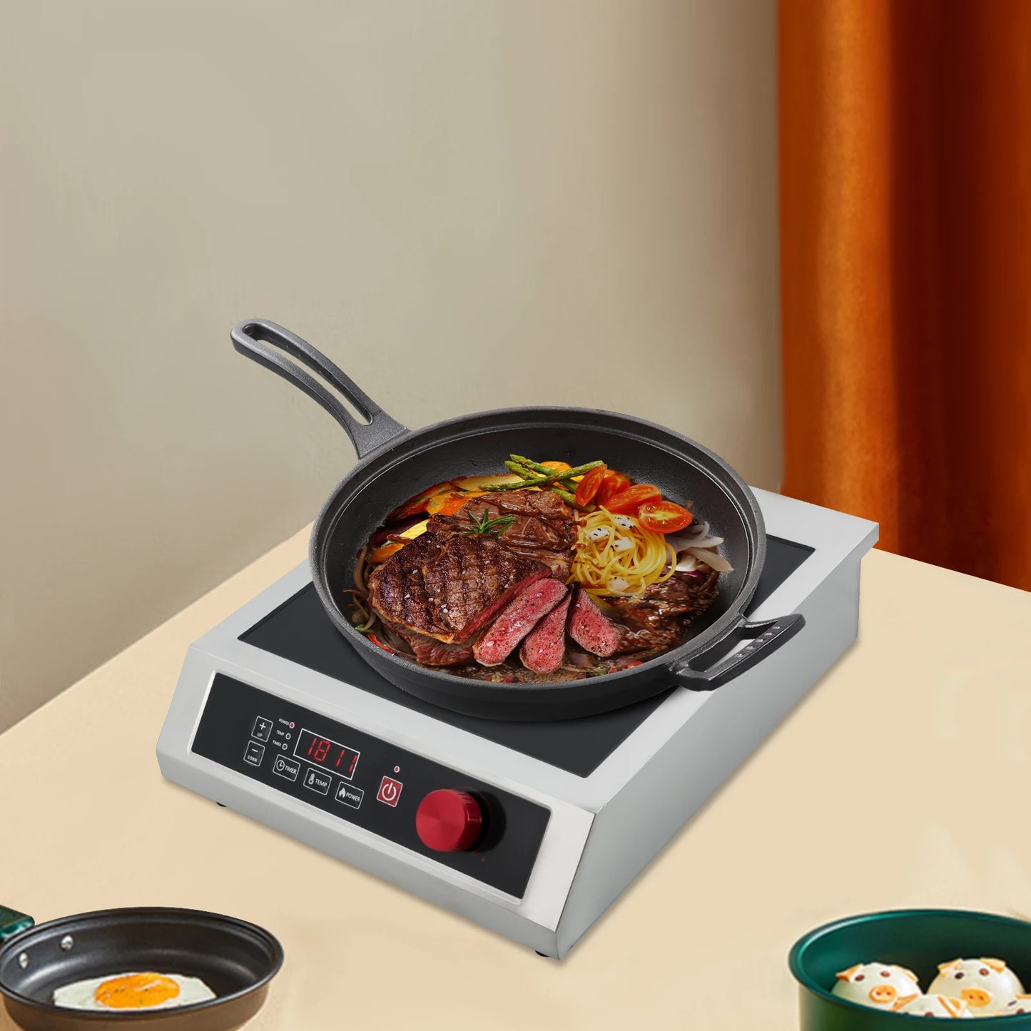 Sweetmile Y14 3500W Stainless Steel Induction Cooktop 110V