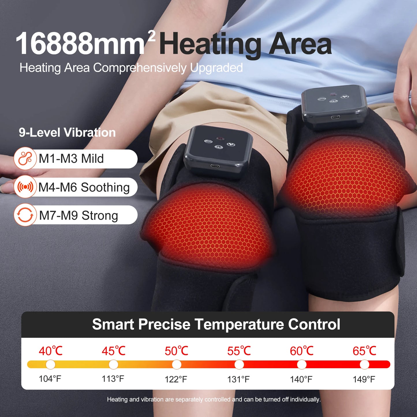 Leercon Heated Vibrating Knee And Shoulder Massager Wrap