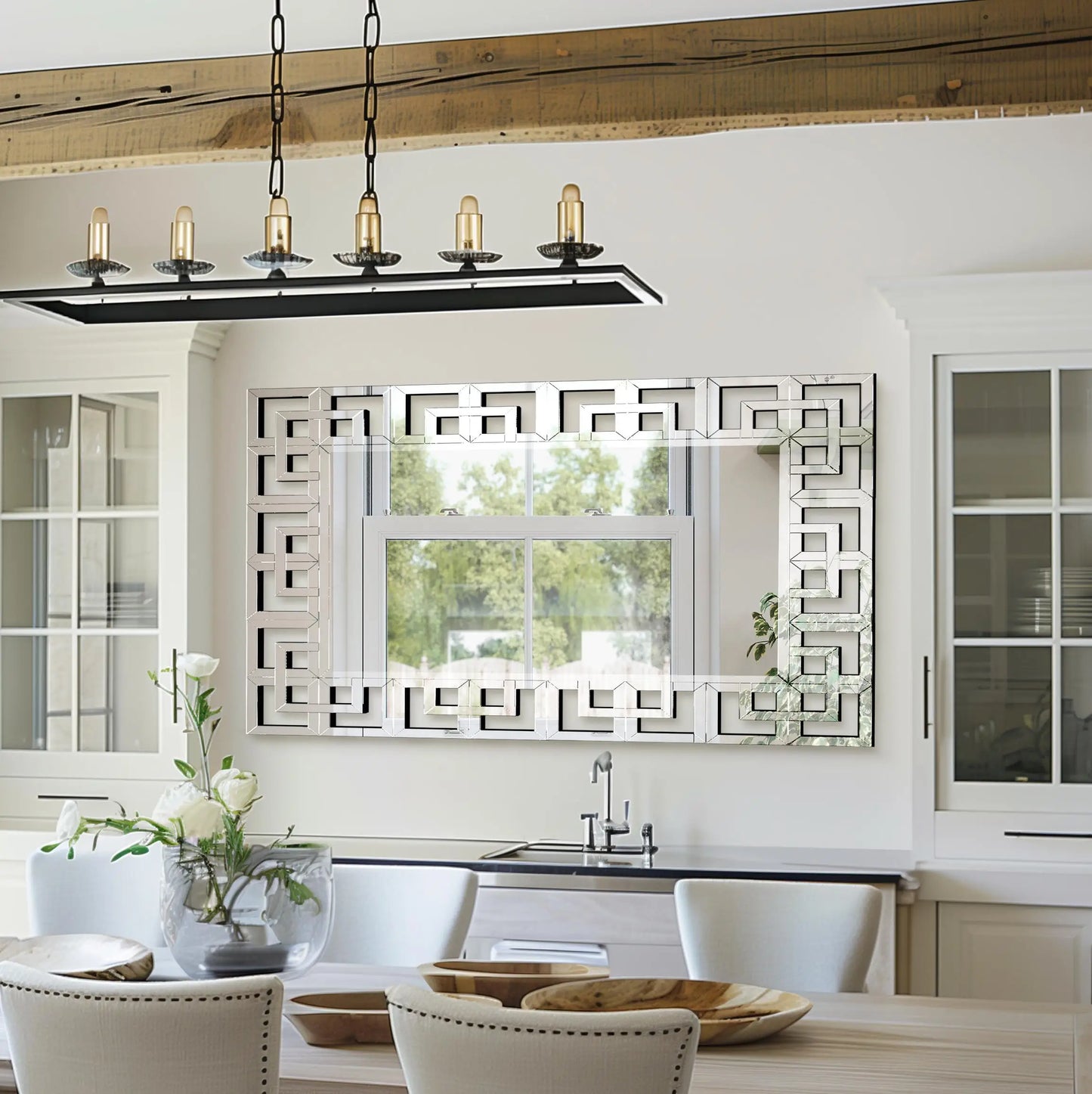 Premium Venetian Beveled Glass Wall Accent Art Mirror