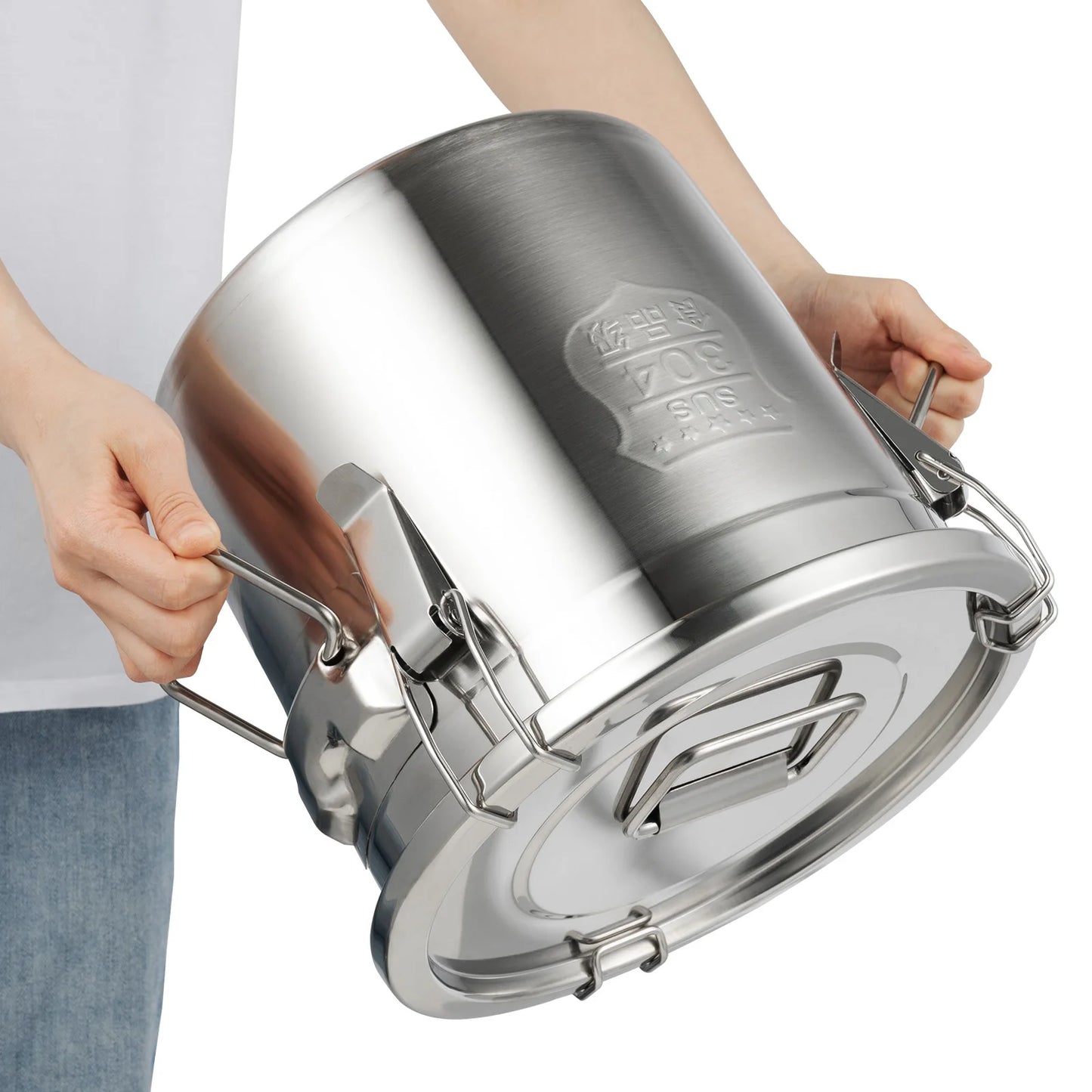 Bymaocar Stainless Steel Cereal Container Airtight Durable Storage Bucket