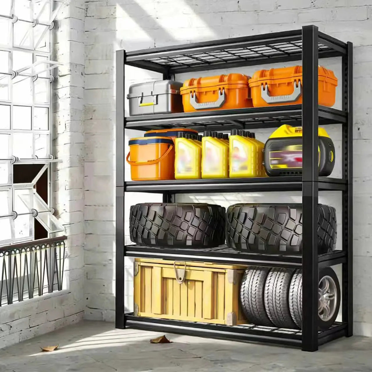 Adjustable Metal Double Layer Column Shelving Rack For Warehouse