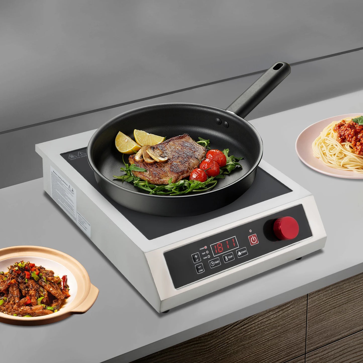 Sweetmile Y14 3500W Stainless Steel Induction Cooktop 110V