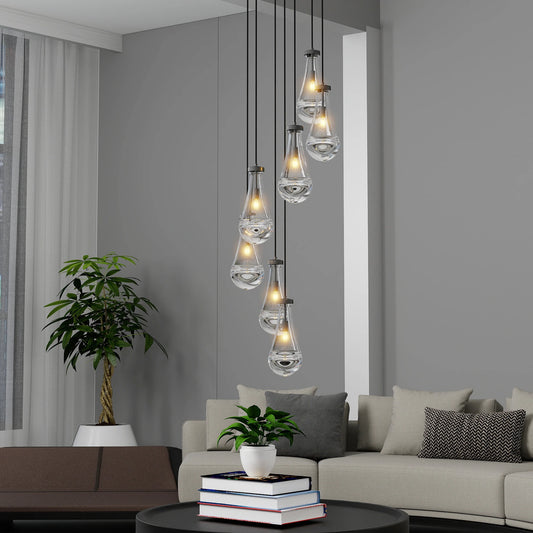 LONGREE 7 Light Pendant Chandelier With Adjustable Hanging Cord