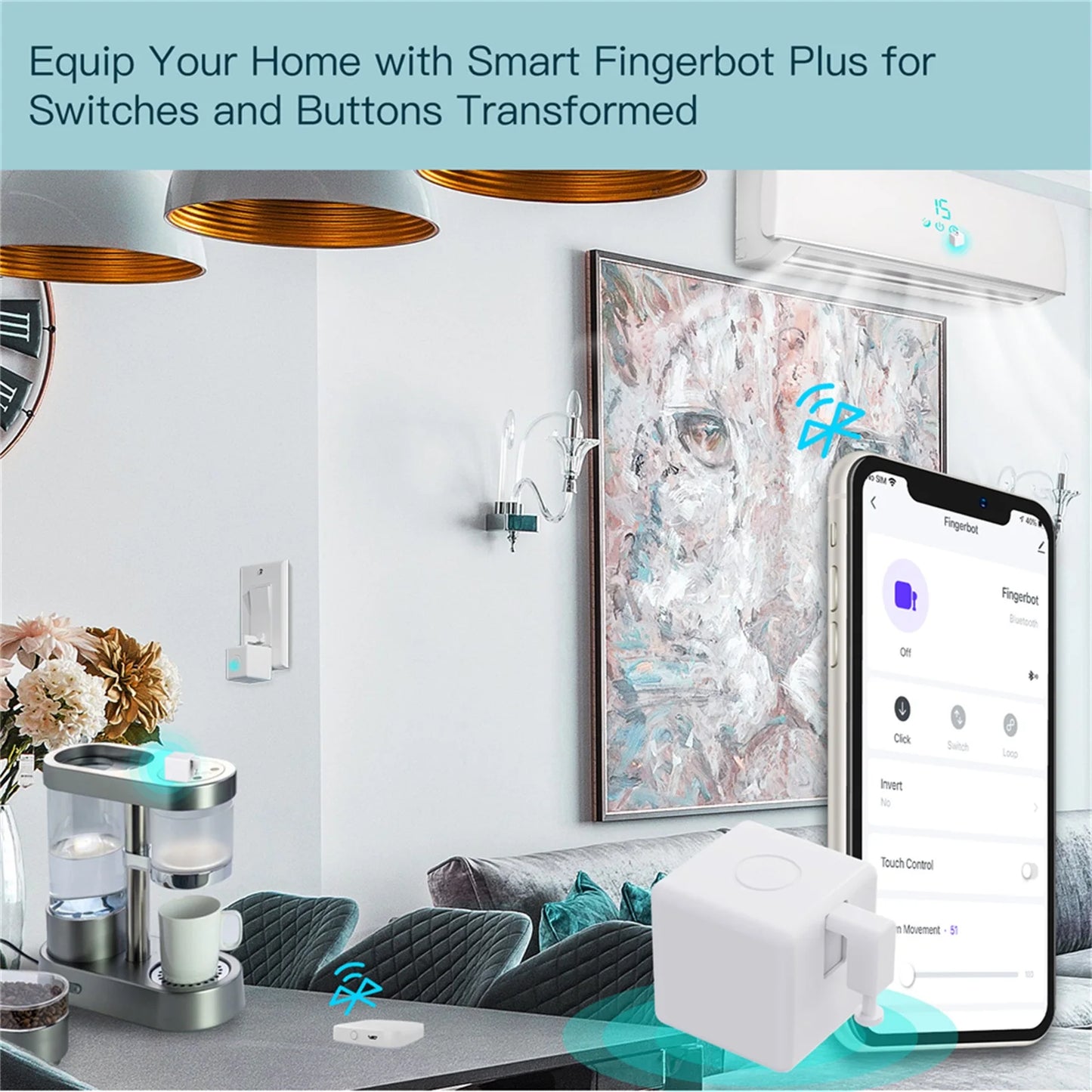 MOES Tuya Smart Bluetooth Fingerbot Switch With Voice Control