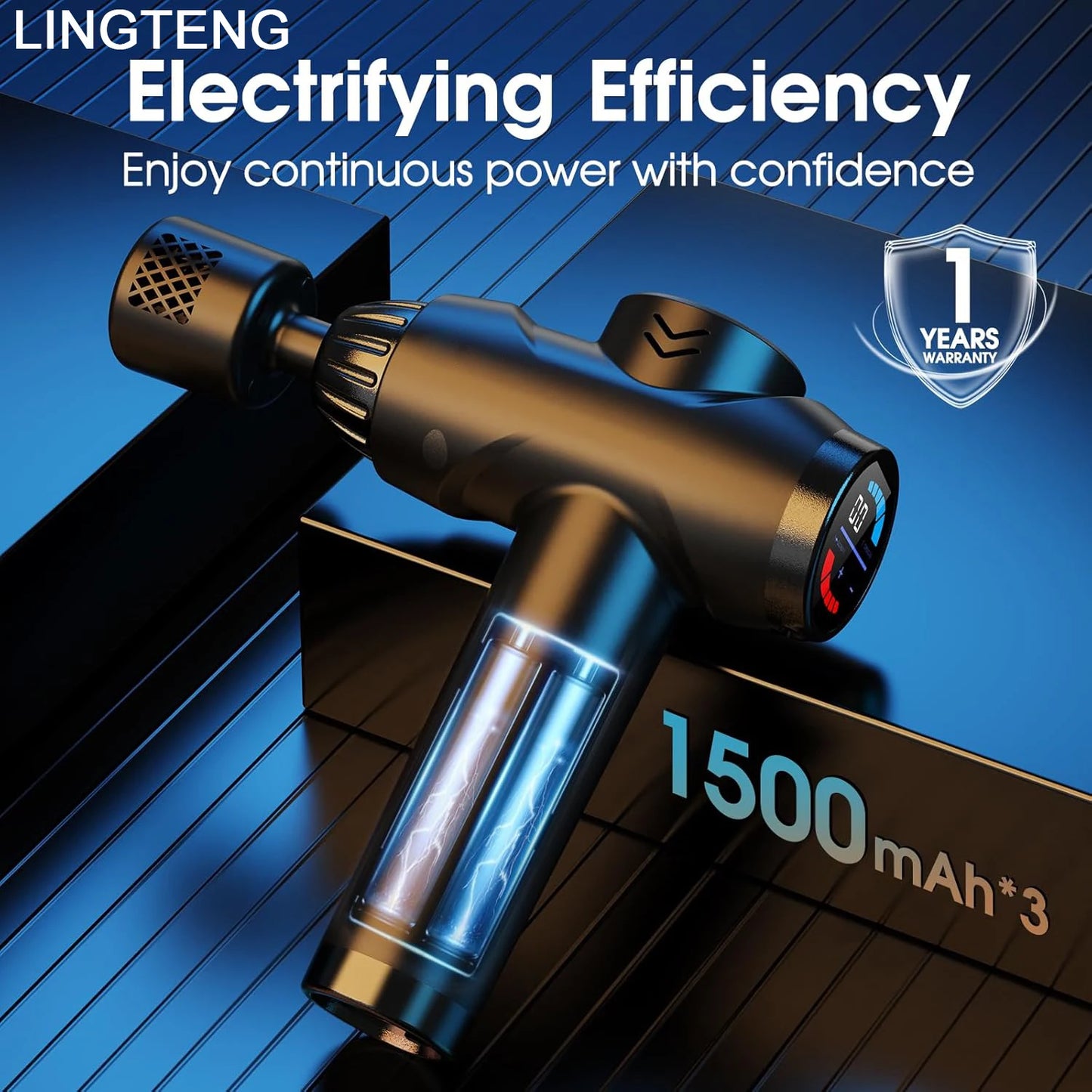 LINGTENG Massage Gun With Hot Cold Functions And 7 Heads