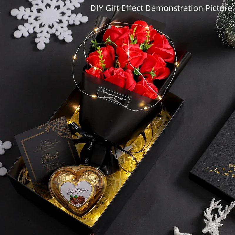 Soap Flower Rose Bouquet Artificial Flowers For Weddings And Gift