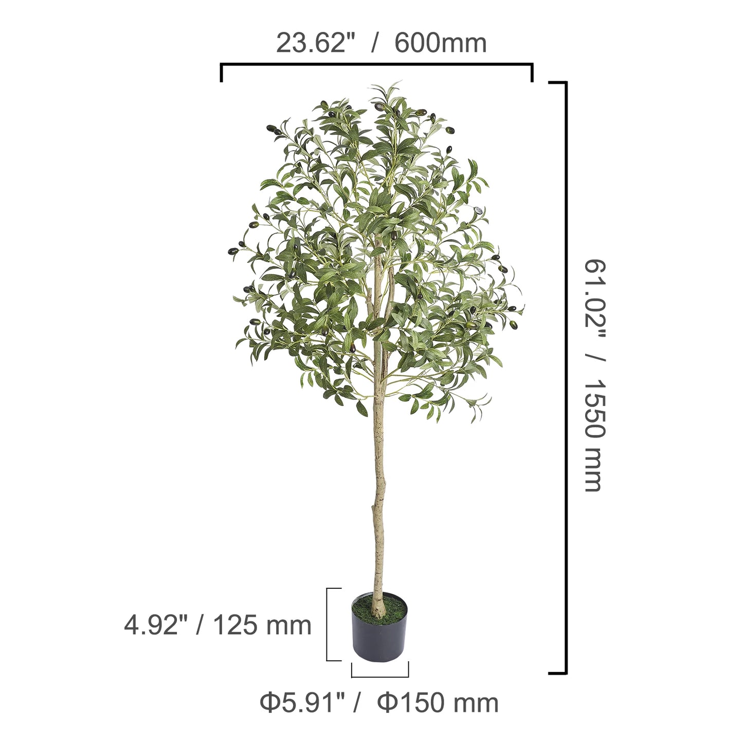 SucceBuy Artificial Olive Tree Faux Plant For Home Decor