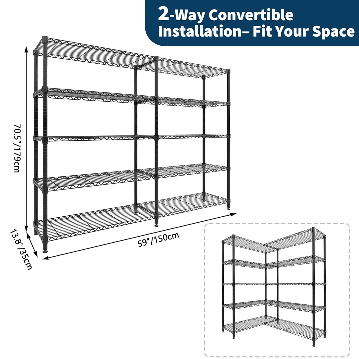 Twister.CK Heavy Duty Storage Shelves Five Tier Metal Unit