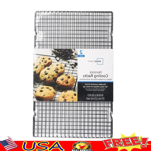 Nonstick Carbon Steel Cooling Rack Set 2 Piece For Baking