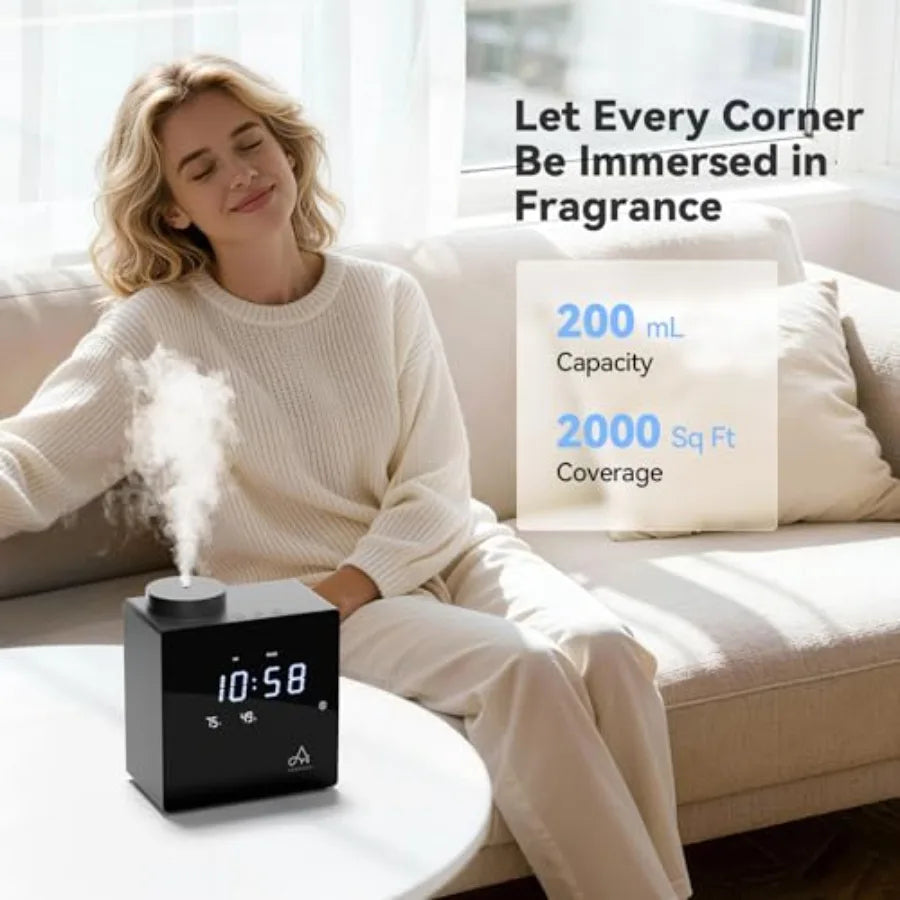 Smart Waterless Diffuser For Home And Large Rooms With Clock