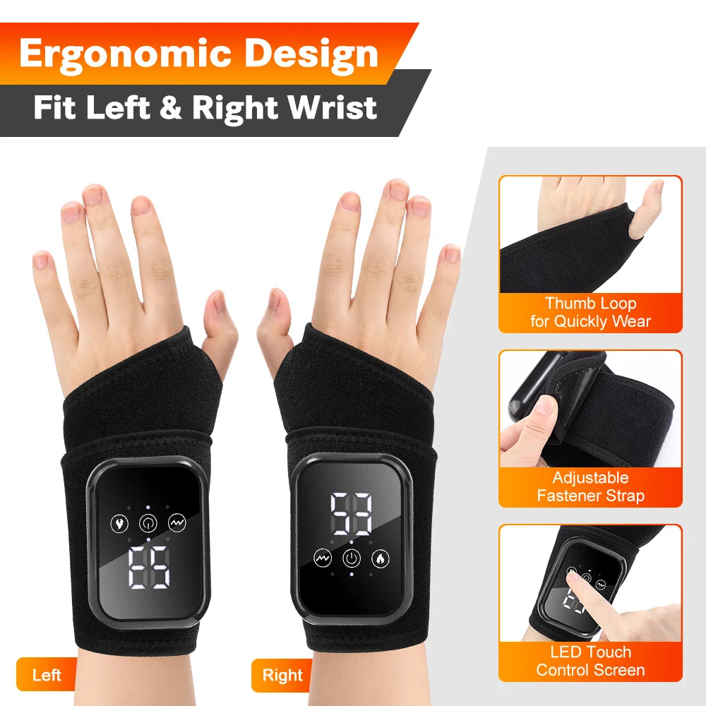 Agdoad Electric Heating Wrist Massager With Vibration Therapy