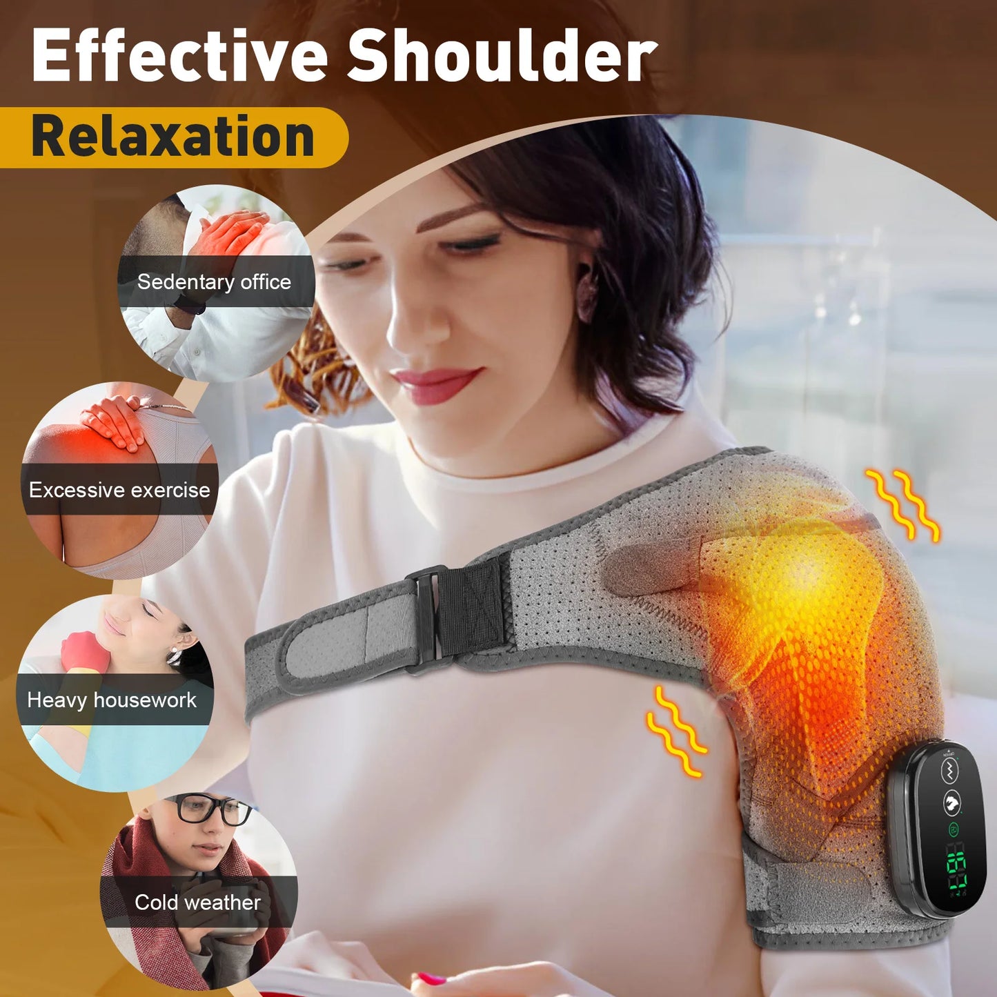 Pastsky Electric Shoulder Heating Pad Vibration Massager