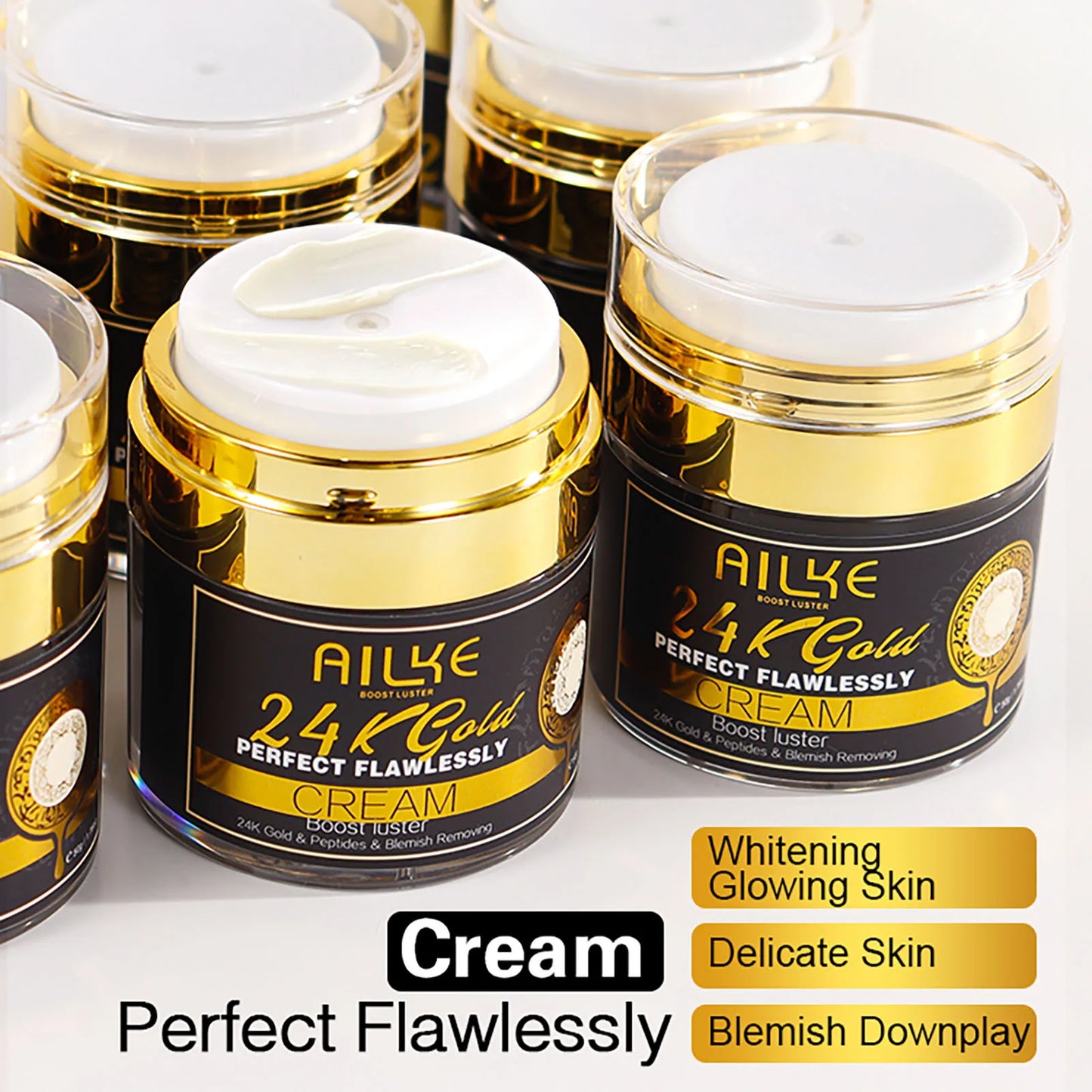 AILKE 24K Gold Collagen Cream Whitening Facial Anti Aging Set