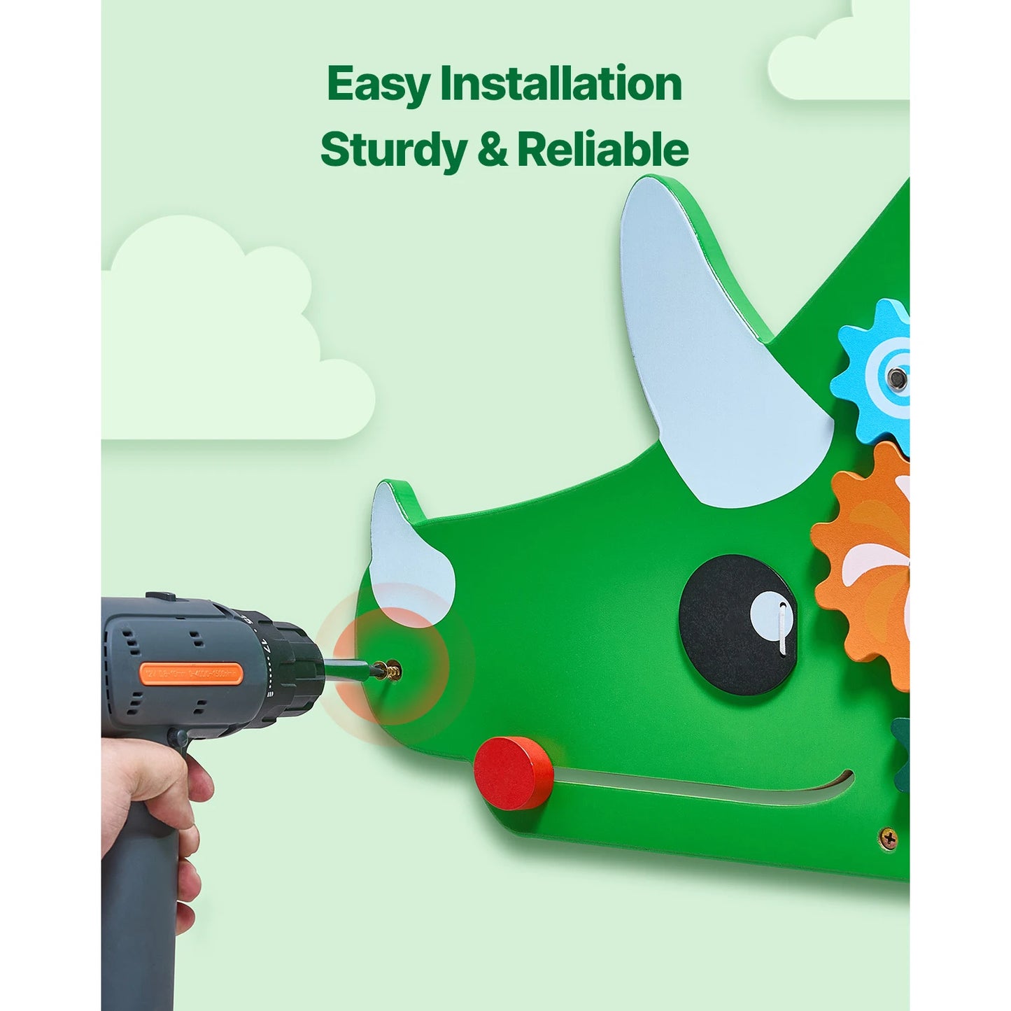 Dinosaur Kids Busy Wall Board With 11 Activity Panels Gift