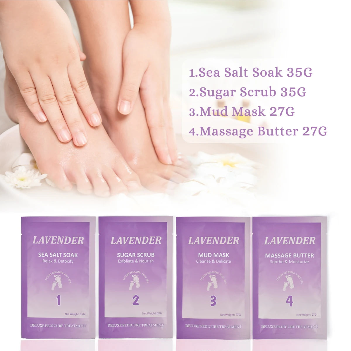 FootNICE 4 Step Spa Pedicure Kit 4-In-1 Deluxe Foot Care