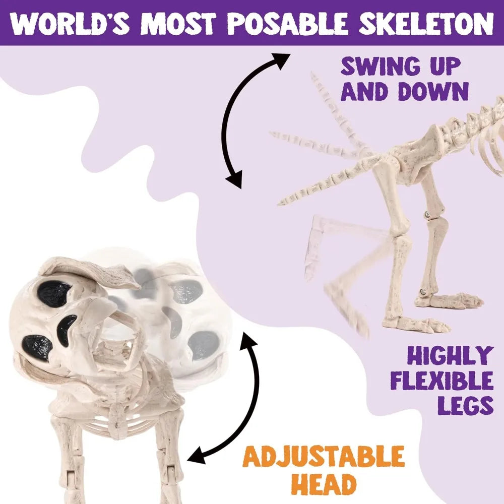 Posable Halloween Dog Skeleton With Realistic Movable Joints For Lawn Party