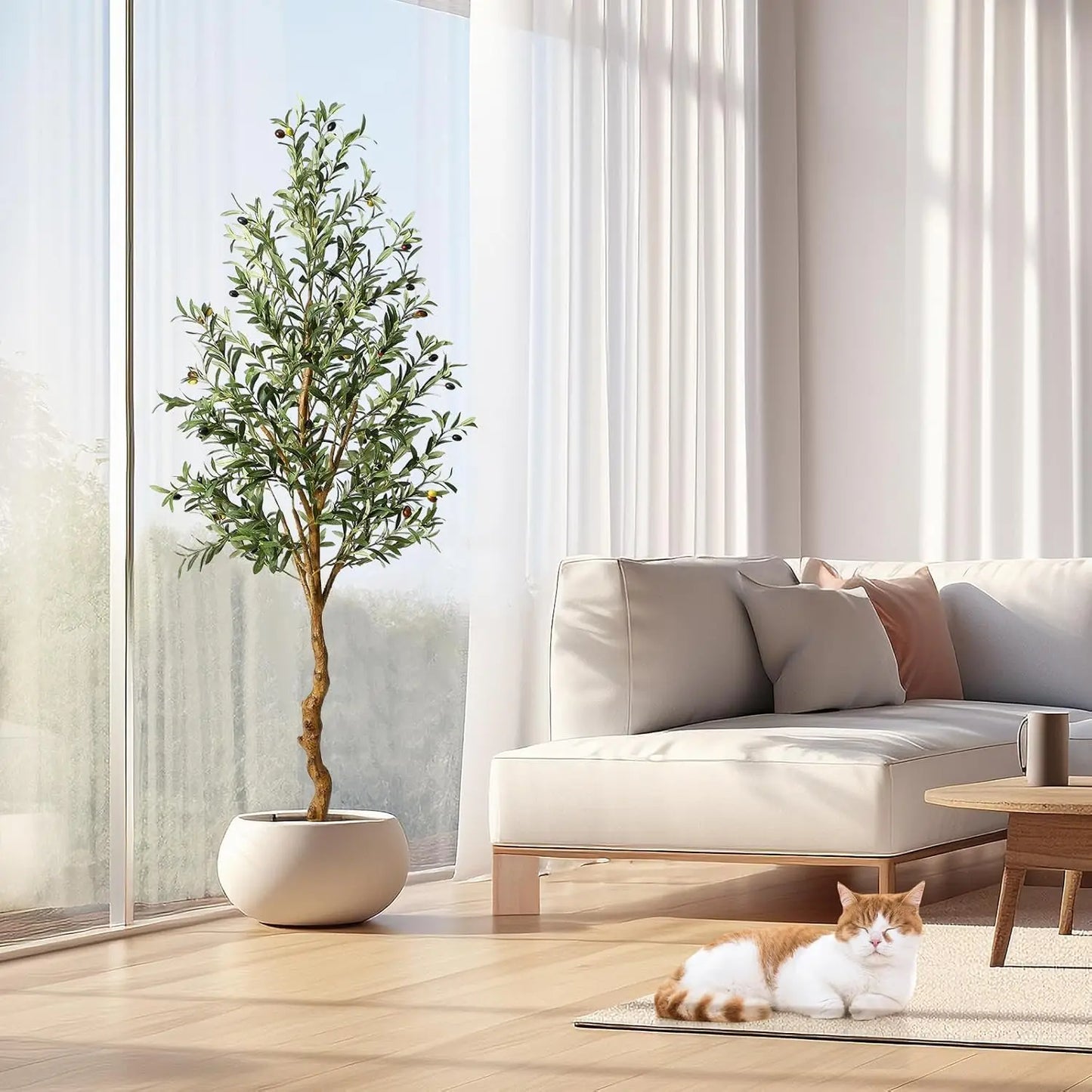HiMISS Artificial Olive Tree In Pot Realistic Fake Plant Decor