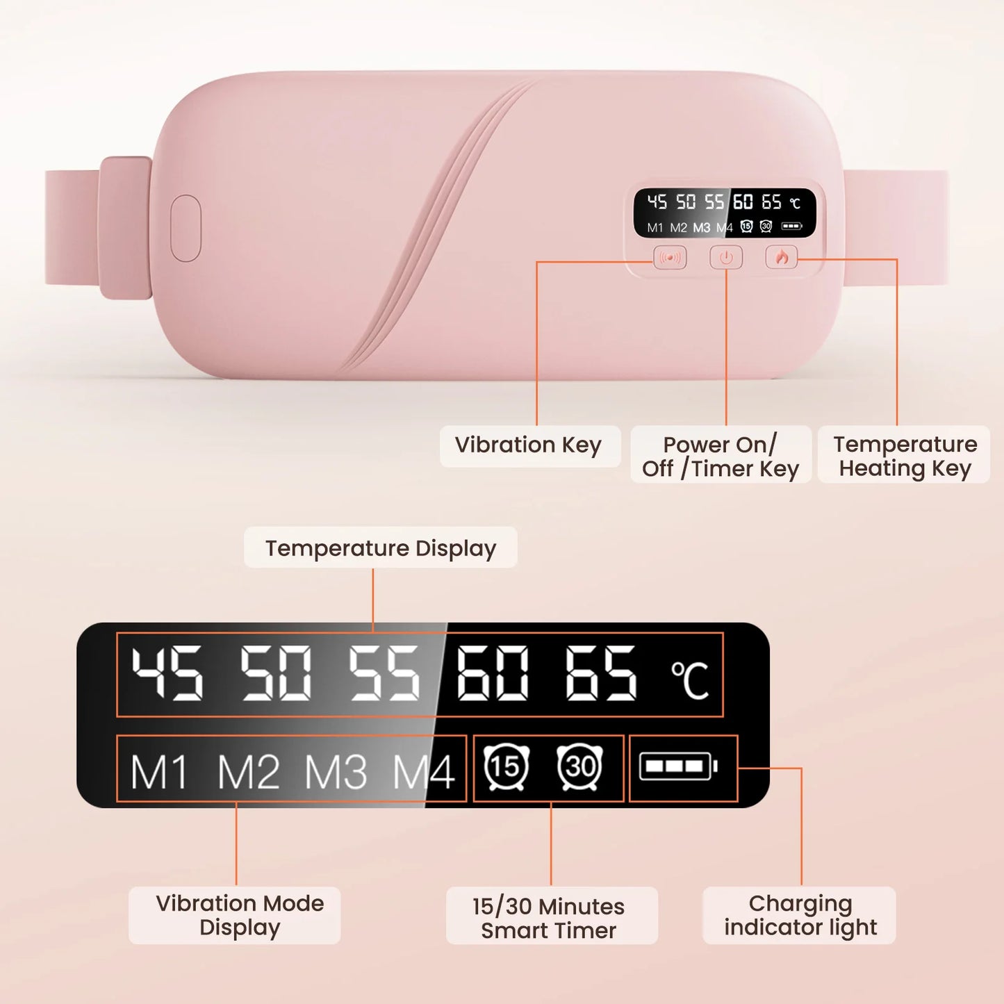 PASTSKY 5 Modes Waist Heating Massage Belt For Period Cramps
