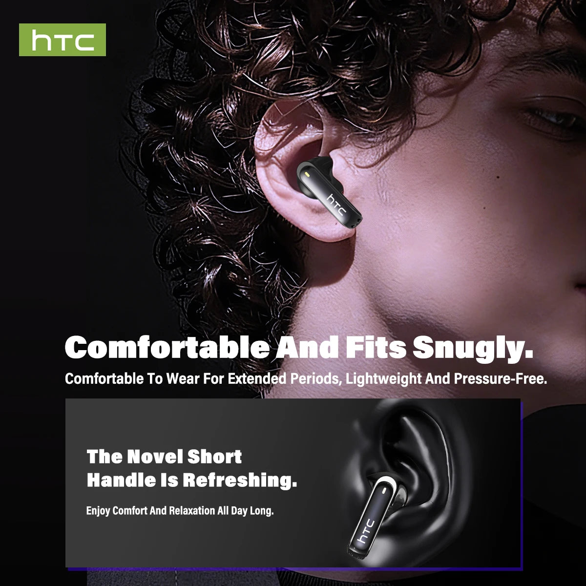 HTC NE70 Wireless Bluetooth Earphones With AI Translator Feature