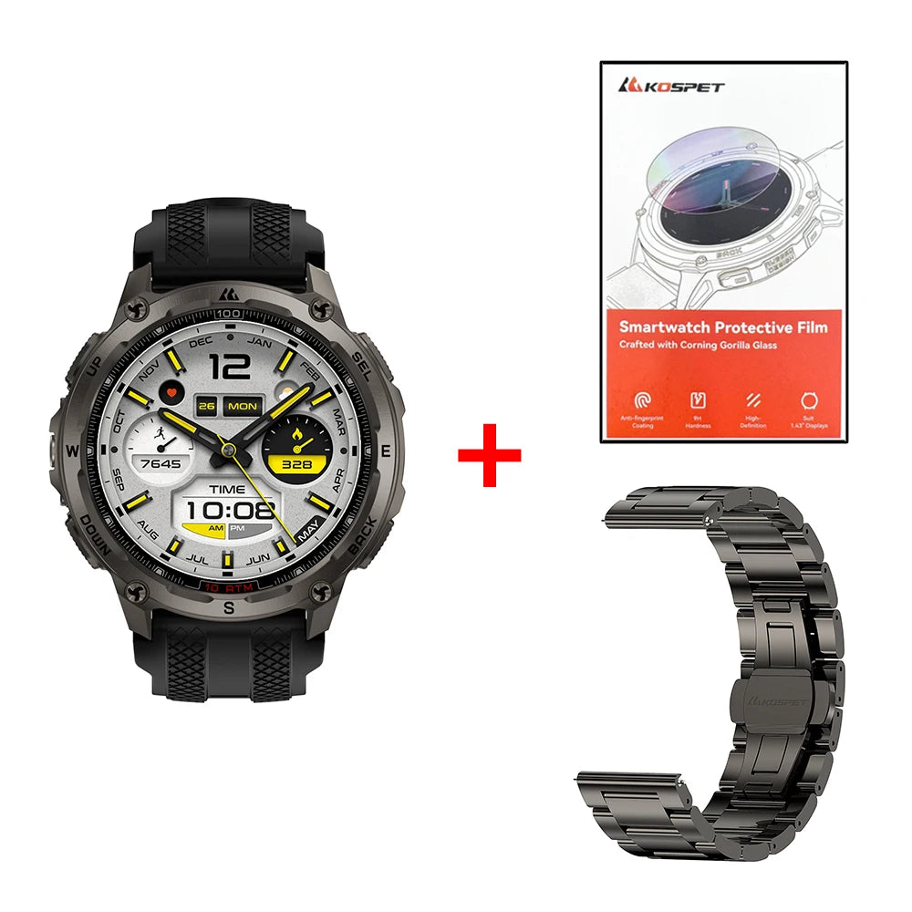 KOSPET Tank T4 Smartwatch With GPS And Heart Rate Tracking