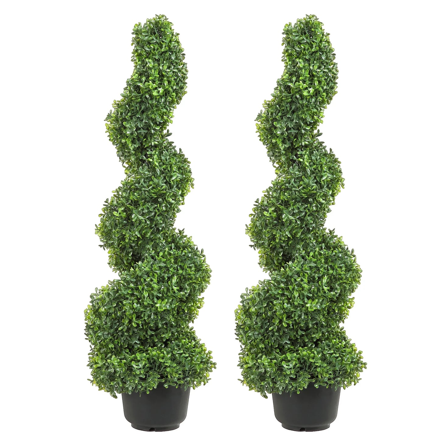 SucceBuy Artificial Boxwood Spiral Topiary Tree Outdoor Decor