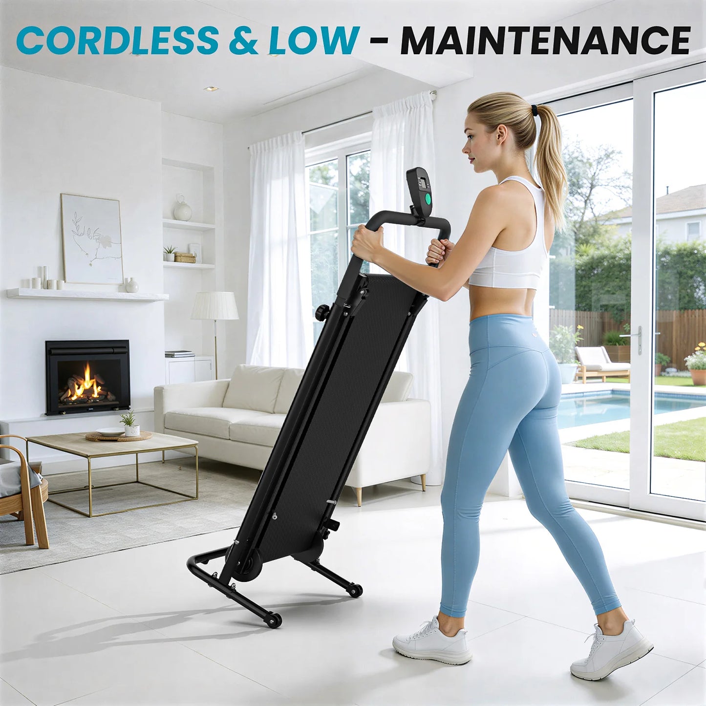 AKLUER Non Motorized Foldable Treadmill For Small Homes