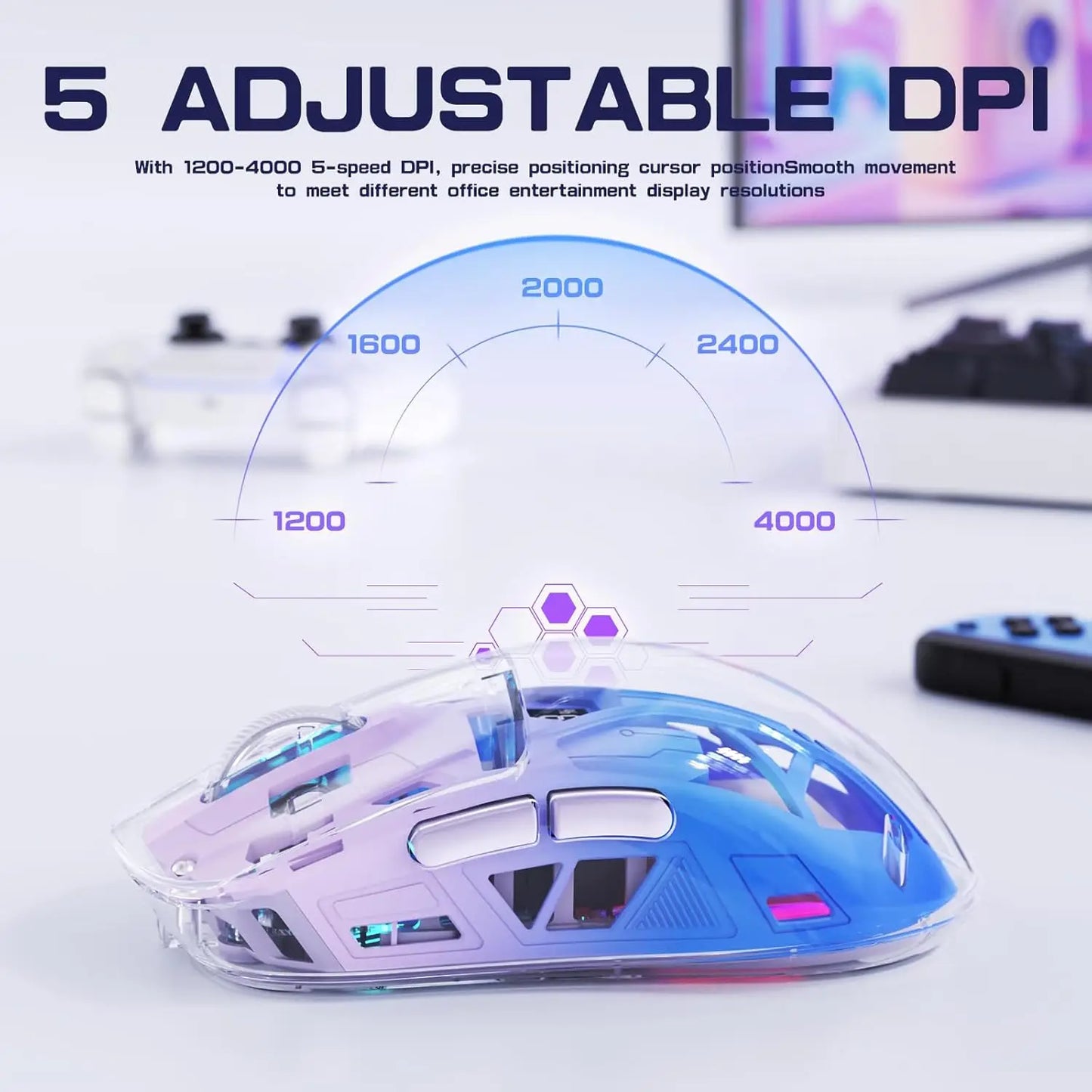 Attack Shark A2 Wireless Gaming Mouse BT5.0 2.4G PixArt 3212